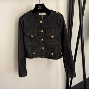 Zimmerman Black Denim Jacket with Gold-Tone Buttons